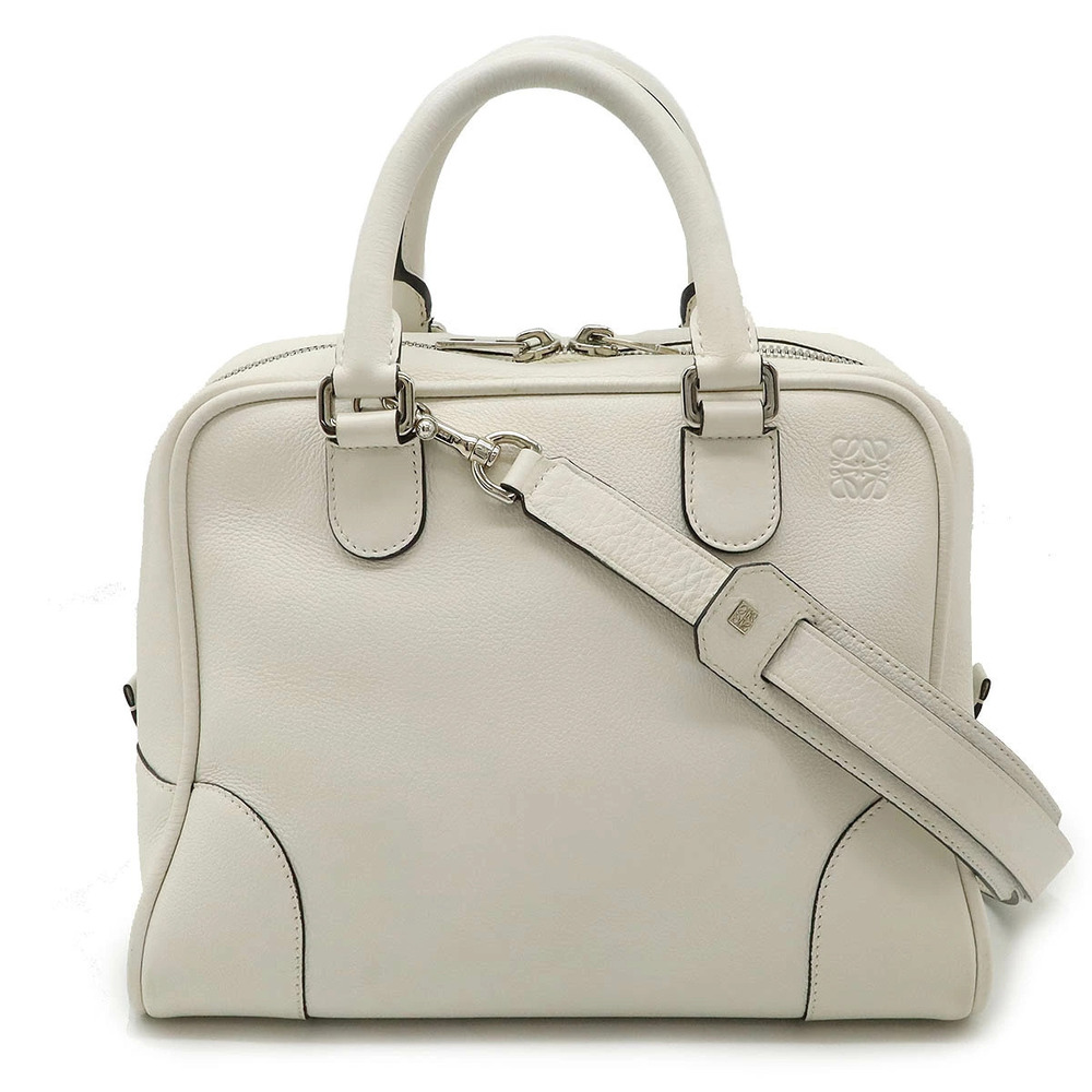 Loewe Anagram Amazona Handbag Crossbody Bag Leather White